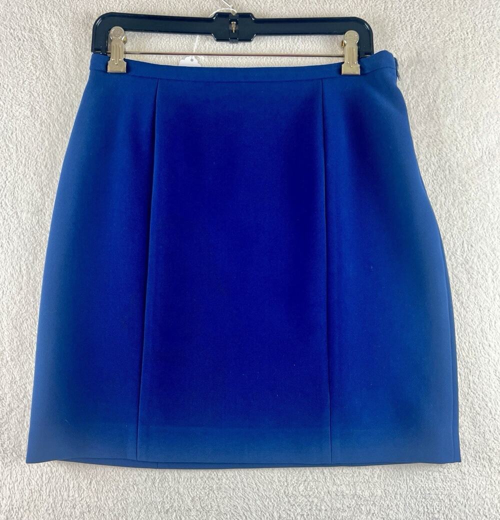 Carven Blue Solid A-Line Skirt